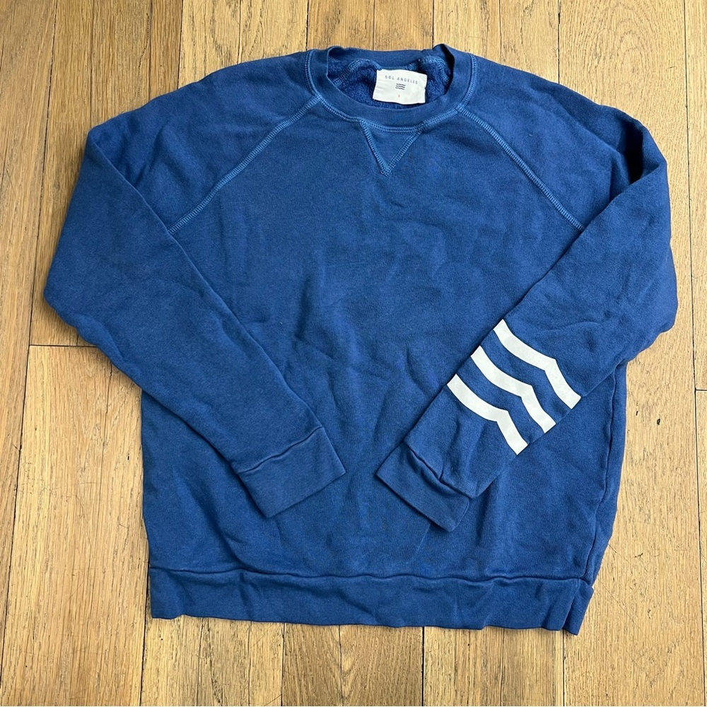 Sol Angeles Blue Sweatshirt with White Stripes